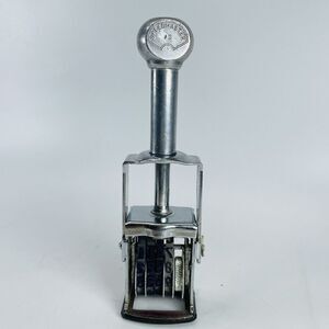 Vtg Speedmaster #3 Price Stamper Grocery Drug Store Display Decor Silver Metal